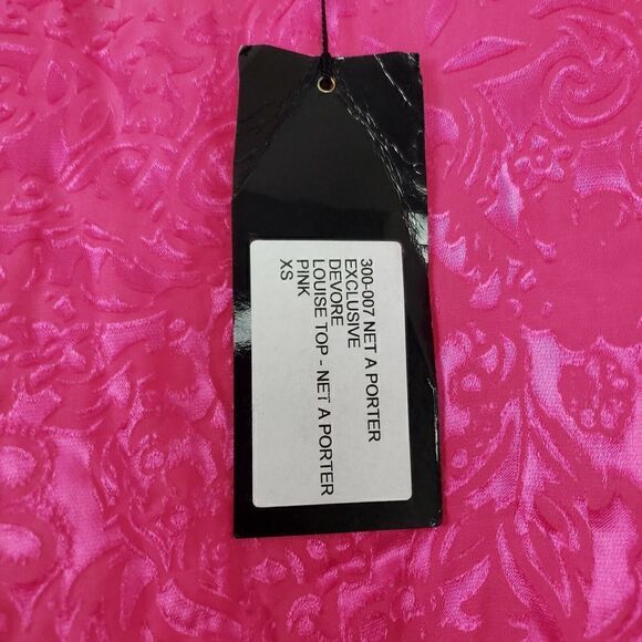 Preen Thornton Bregazzi Louise Silk Blouse Pink Burnout Sheer Wmns XS - Picture 5 of 7